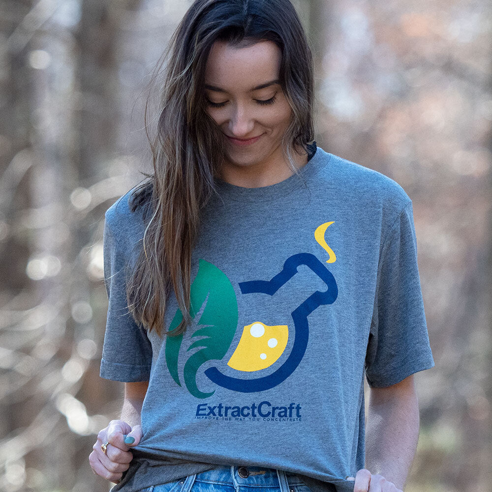 Gray Hemp Tee Shirt - ExtractCraft Logo