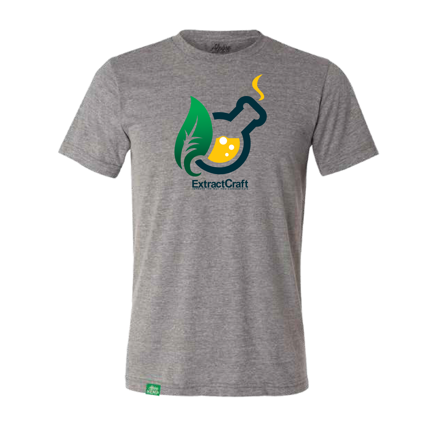 Gray Hemp Tee Shirt - ExtractCraft Logo
