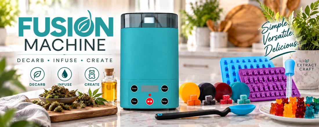 Extract Craft Fusion Machine 3-in-1 decarboxylation, herbal infusion and homemade gummy making appliance with gummy molds and accessories