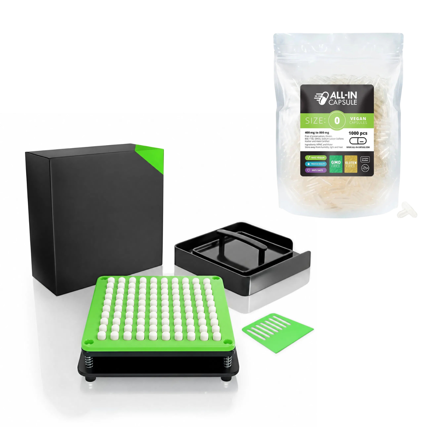 RSO CAPSULE MAKING KIT (Capsule Filling Machine + 1000 Size 0 Gelatin Capsules)